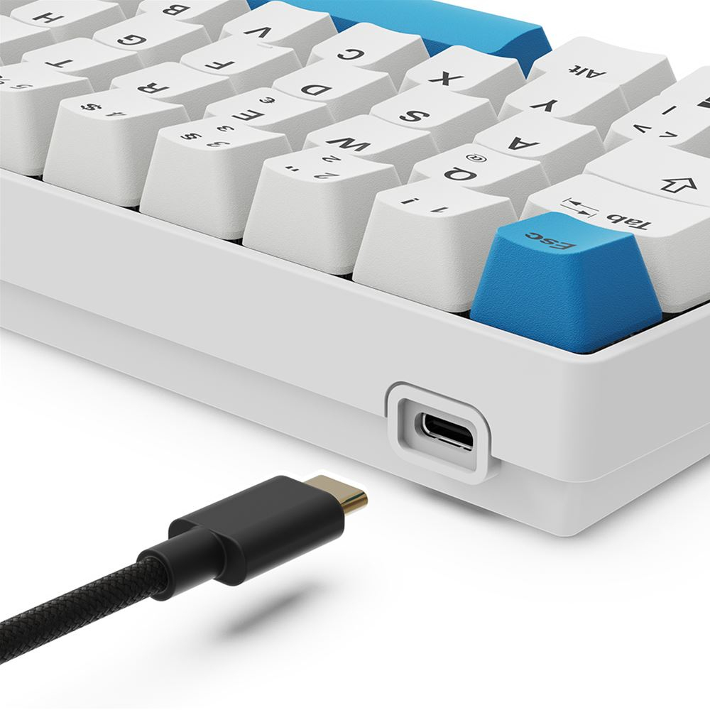 Sharkoon SGK50 S4, 60%, Kabelgebunden, USB, QWERTZ, RGB-LED, Weiß