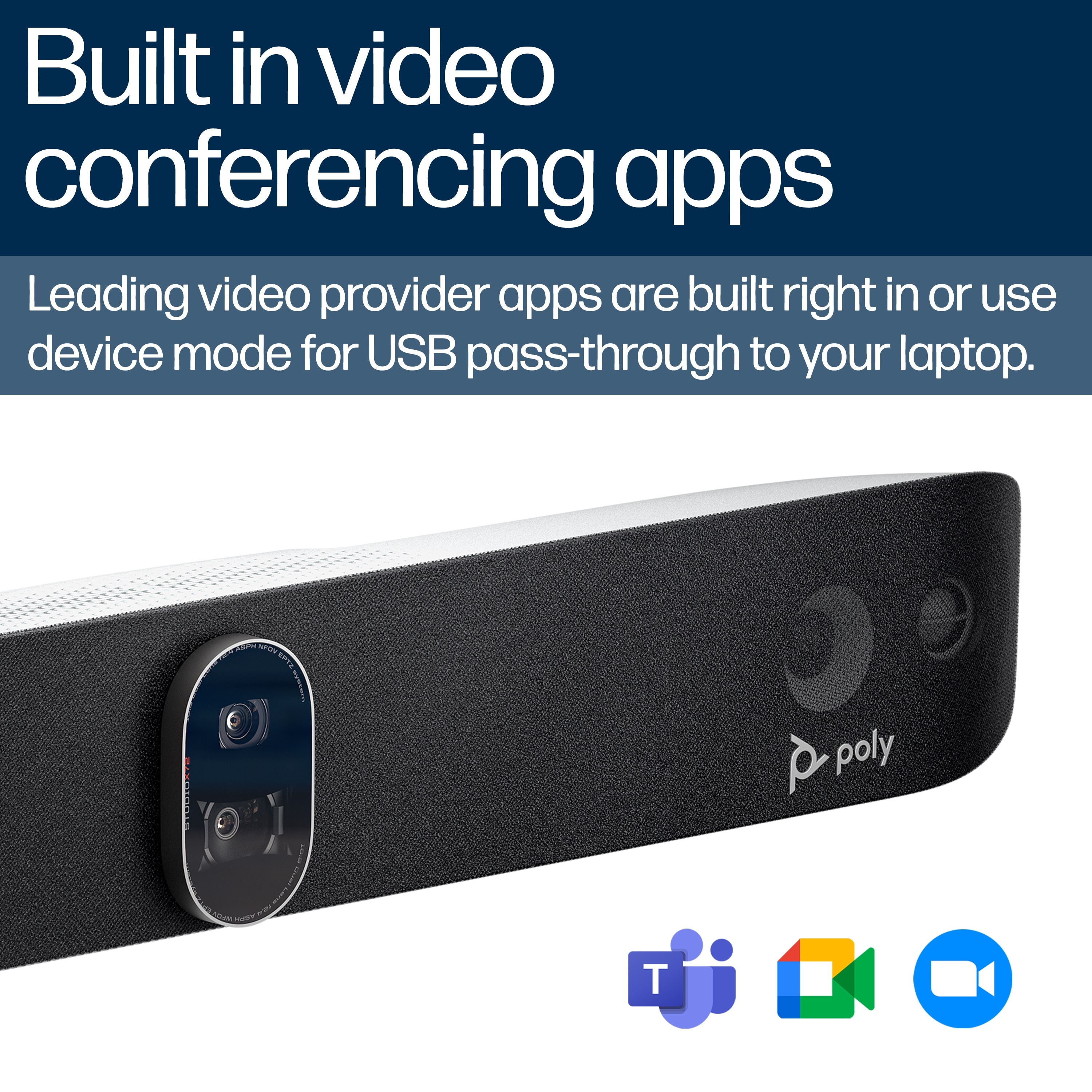 Poly HP Poly Studio X72 - Ohne Stromkabel - Kit für Videokonferenzen (Videoleiste, Poly TC10 Touchco