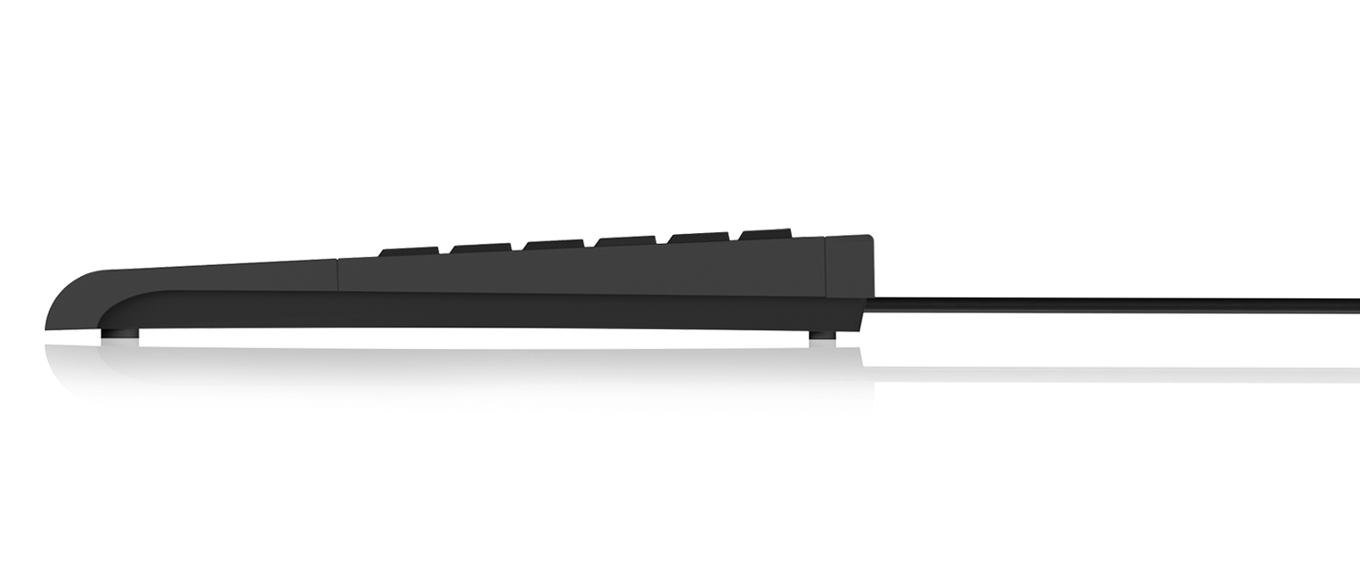 KeySonic ACK-3410 (US) Super-Mini Tastatur, Smart-Touchpad, USB, schwarz, Mini, Kabelgebunden, USB, 